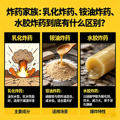 磁县炸药家族：乳化炸药、铵油炸药、水胶炸药到底有什么区别？